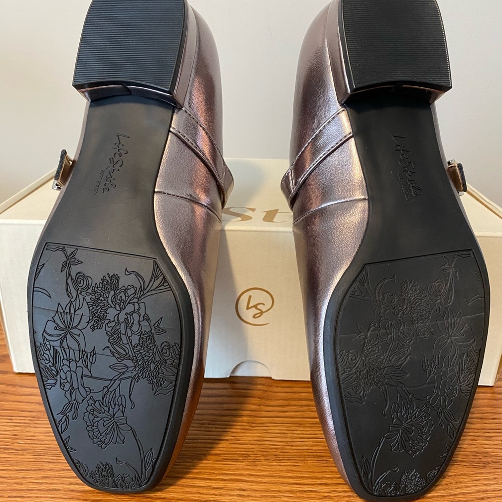 Life Stride Metallic Pewter Mary Jane Flats - Picture 5 of 7
